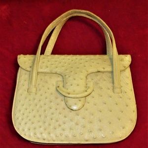 VINTAGE RENDL BEIGE GENUINE OSTRICH BAG